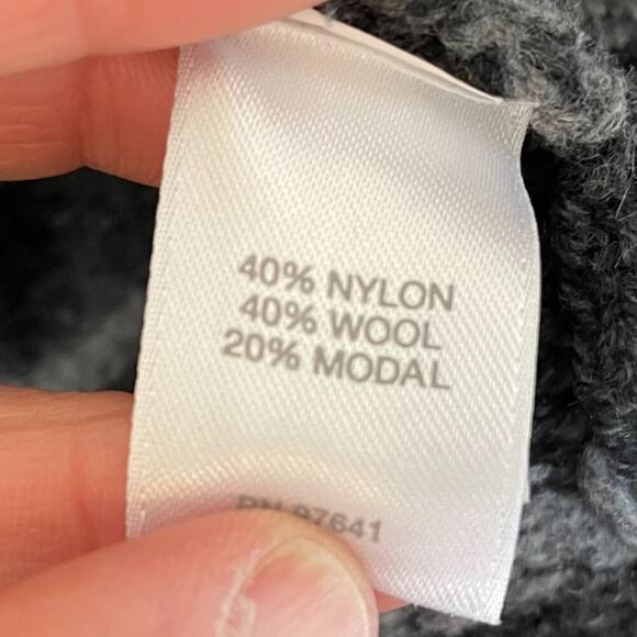 J. Jill Wool Blend Gray Ombre Stripe Long Sleeve Open Cardigan Sweater Coat, M - Picture 9 of 12